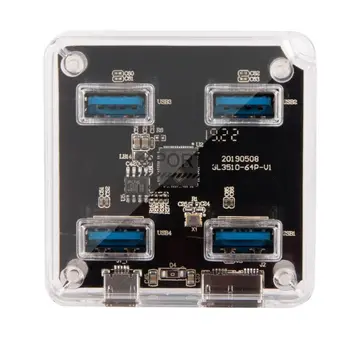 

4 Port USB 3.0 Hub 3 In 1 Square Super-speed 5Gbps Multi Ports Expander With USB Cable For Charging Hard Drive Data Transfer