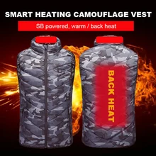 Интеллектуальный нагревательный жилет для зимних видов спорта на открытом воздухе для мужчин и женщин, камуфляжный нагревательный жилет, usb-нагревательный зарядный жилет
