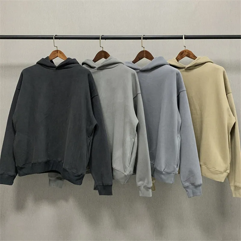 Heavy Fabric Solid Color Kanye West Season 6 Zip Hoodie Men Women 