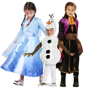 

Anime 2 Aisa Anna Princess Dress Cosplay Costume Christmas Birthday Evening Party Dress For Kid Girls Clothing C50884CH