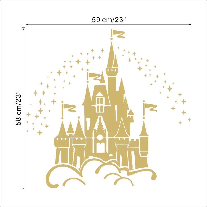 Виниловые наклейки на стену с изображением замка мечты Диснея для декора дома, гостиной, детской комнаты, настенные наклейки для декора, сделай сам