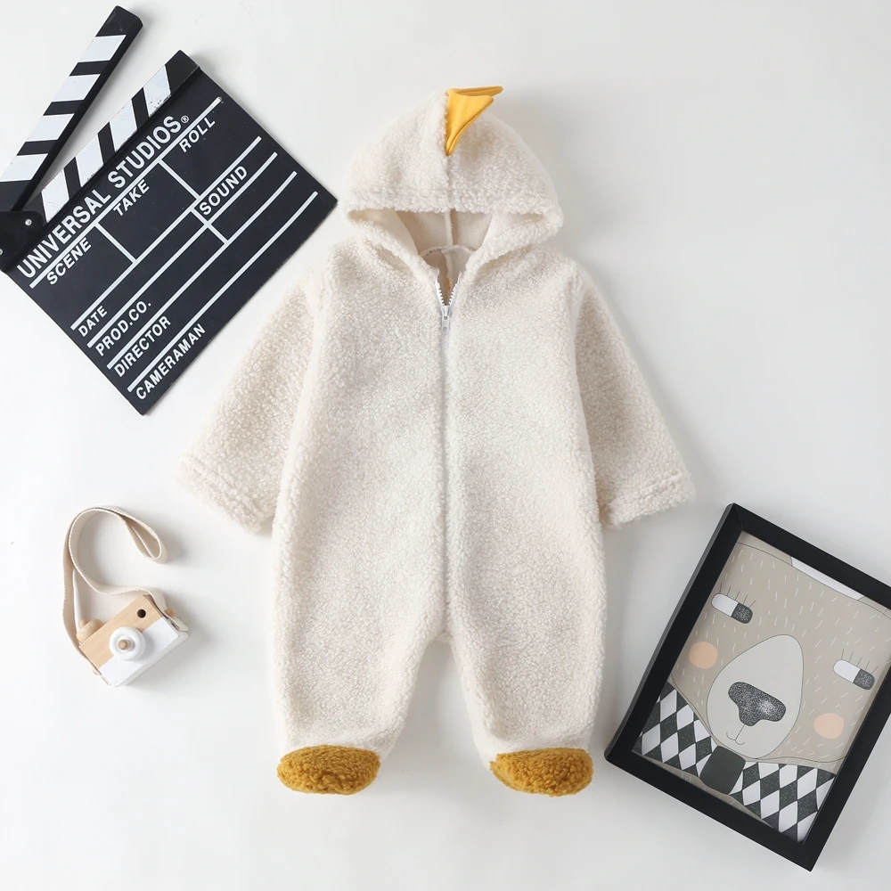 2020 Nieuwe Leuke Pasgeboren Baby Jongen Meisje Kleding Lange Mouwen Hoddies Beer Rits Baby Romper Kleding Herfst Winter Dragen 0-18M