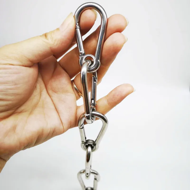 10PCS M4 Secure Lock 304 Stainless Steel 40mm Hook Carabiner Eyelet