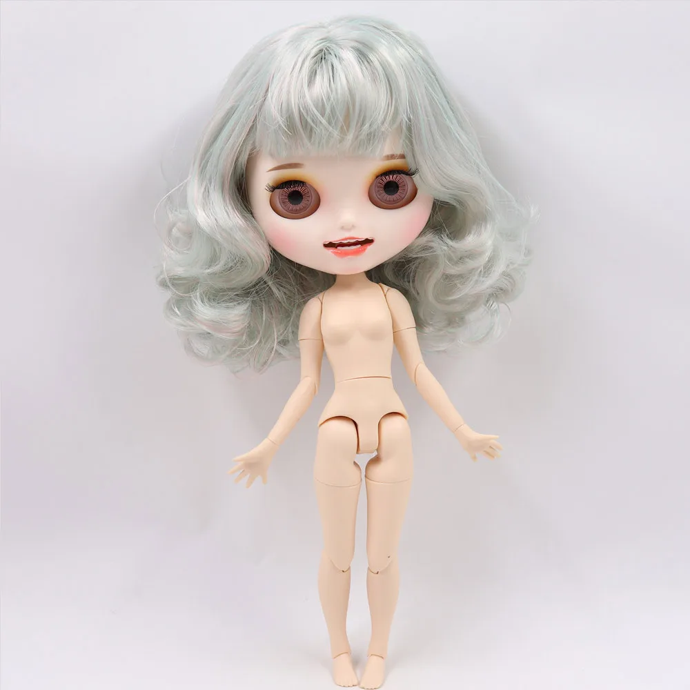 like the picture Ледяной обнаженный Blyth кукла No. BL4006/1017 розовый микс Мятные волосы резные губы открытый рот матовые индивидуальные лица соединение тела 1/6 bjd - Цвет: like the picture