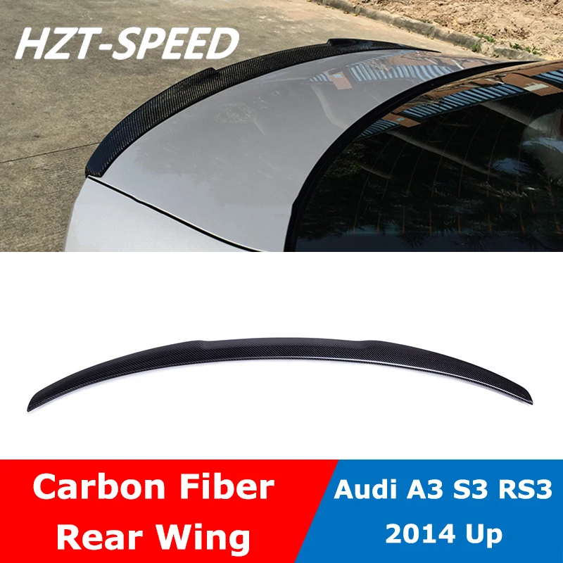 A3 S3 Rs3 Piccolo M4 Stile Fibra Di Carbonio Posteriore Tronco Ala Spoiler Per Audi A3 S3 Rs3 2014 Up