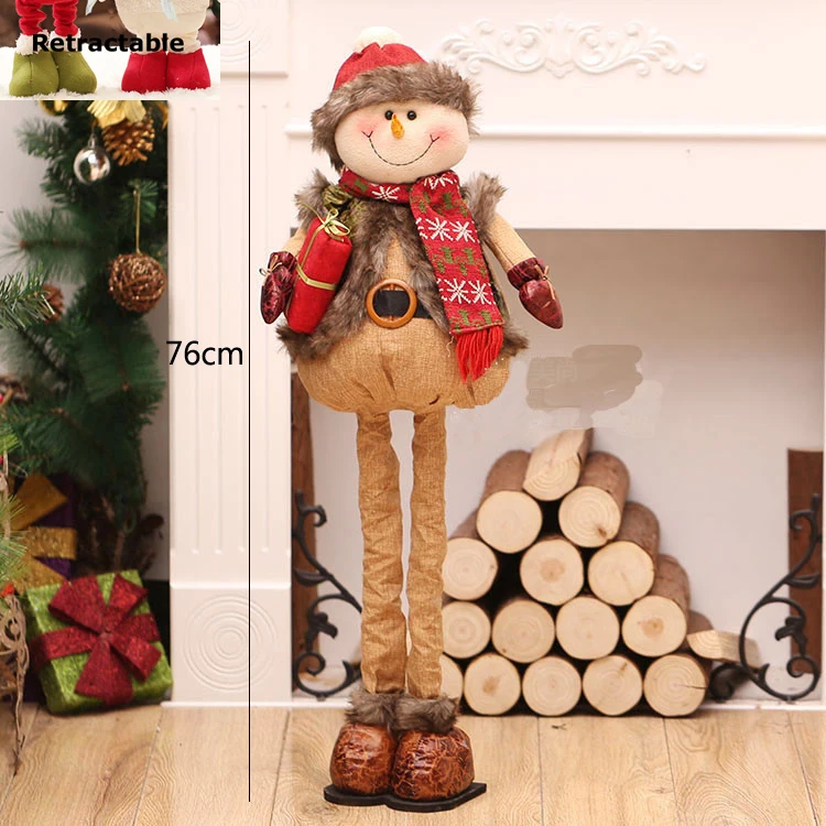 Natal Выдвижная стоящая 43-76 см Рождественская Кукла Рождественское украшение большая кукла Санта-Клаус снеговик лося Детская Новогодняя Подарочная игрушка - Цвет: snowman 142