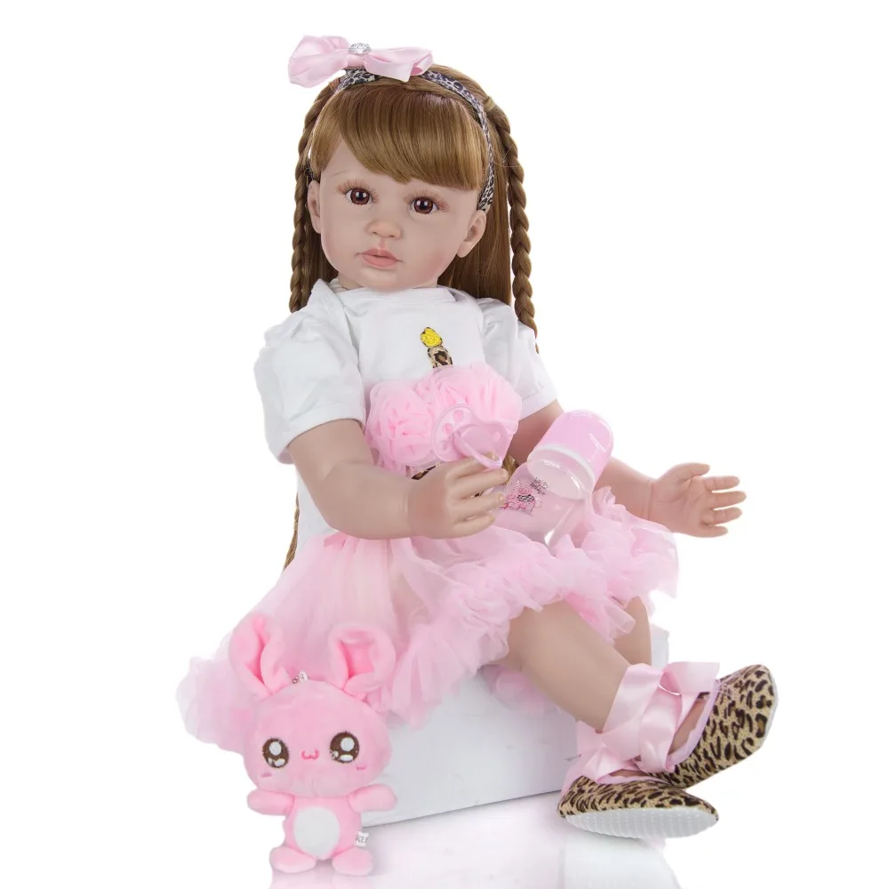 KEIUMI 24 дюйма элегантное платье для новорожденных, для девочек кукла 60 см Мягкая силиконовая виниловая ткань для тела принцесса кукла-младенец дети игрушки