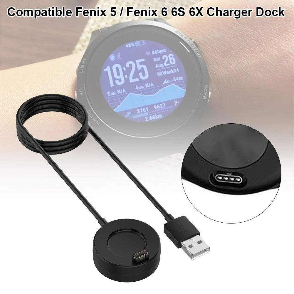USB зарядная док станция для Fenix5 5 зарядных кабелей Fenix 6 6S 6X зарядный кабель