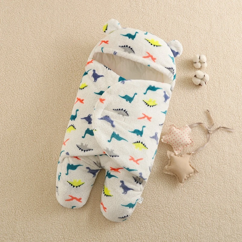 MOTOHOOD Winter Baby Boys Girls Sleeping Bag Animal Blanket Wrap Thicken Fleece Baby Swaddle For Newborns Baby Bedding Blanket (8)