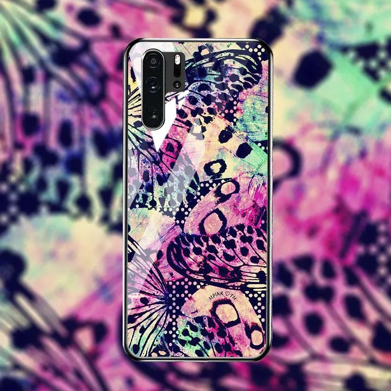 Чехол для телефона из закаленного стекла для huawei P30 P20 pro чехол, стеклянный цветочный для huawei P30 P20 lite P20 lite чехол, задняя крышка - Цвет: M081