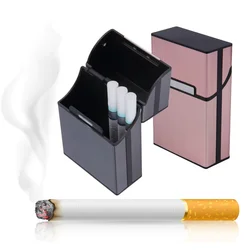 Boîte de rangement de cigarettes pour hommes et femmes, accessoires de fumer, cadeau, conteneur, étui en alliage d'aluminium, porte tabac, boîte de poche, bouton magnétique 