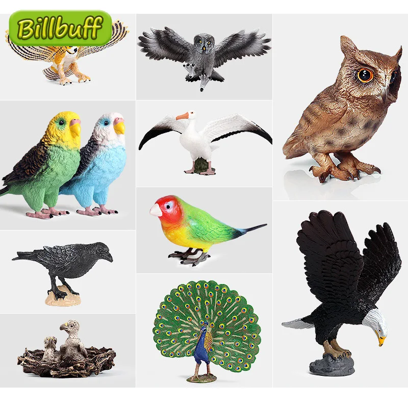 

Simulation ABS Animals Eagle Owl Flamingo Parrot Peacock Figurine Plastic Model Action Figures Educational Toy for Children Gift
