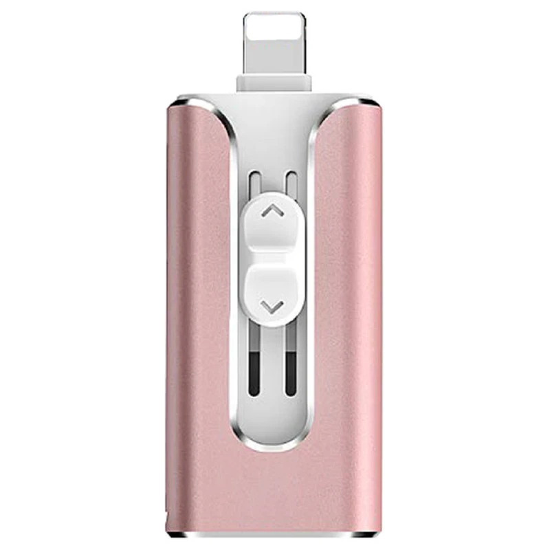 3 в 1 OTG USB флеш-накопитель Флешка 3,0 16 ГБ 32 ГБ 64 ГБ 128 ГБ флеш-накопитель для iphone 8 7 Plus 6 6s Plus 5s ipad карта памяти ФЛЕШКА usb c flash флешка мини small usb drives - Цвет: Y12-USB3.0-Rose