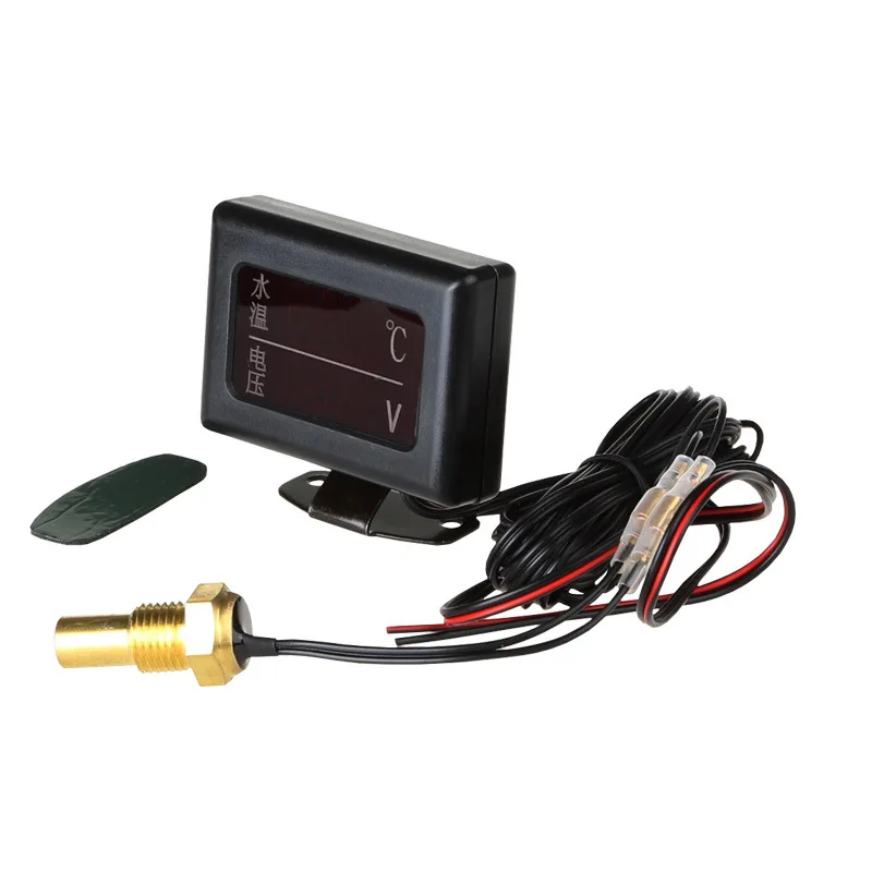 

12-24V Universal Car Modified Car Electronic with Numbers Water Temperature Voltage Watch Strap Inductive Head Two-in-One Combin