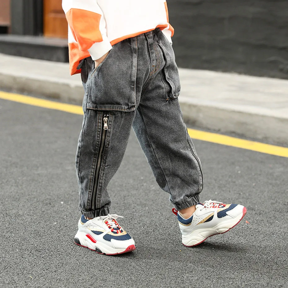 Pants For Boy Loose Casual Boys Jeans Elastic Waist Jeans Kids Autumn Fashion Children's Jeans Clothes For Boys 6 8 10 12 14