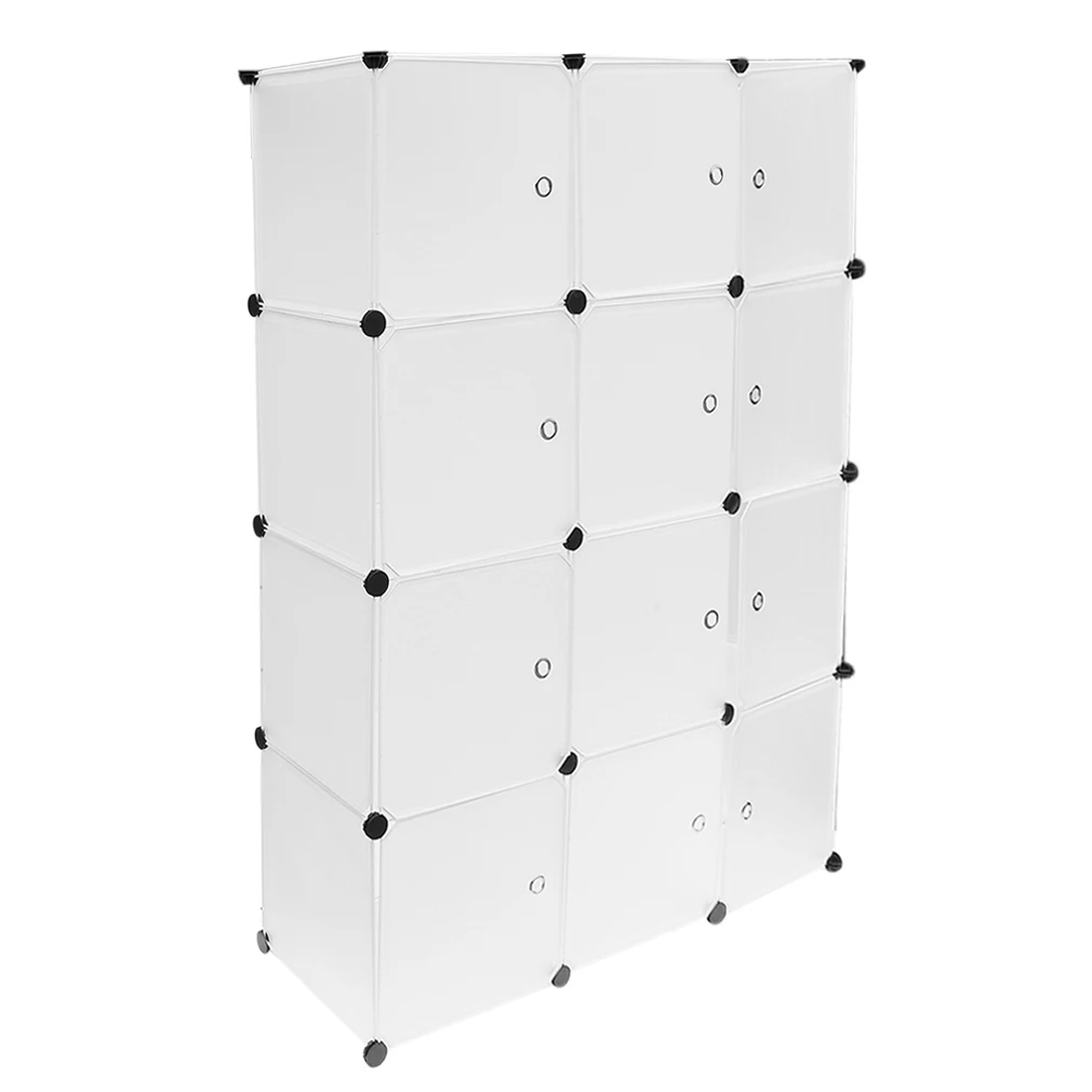 

12 Grids Simple Resin Storage Box Cabinet DIY Extra Large Eco-Friendly Wardrobe Closet Organizer Clothes Holder