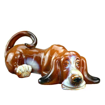

Sales Porcelain Basset Hound Statue Hush Puppy Dog Mascot Ceramic Crafts Home Ornament Accessories L3190