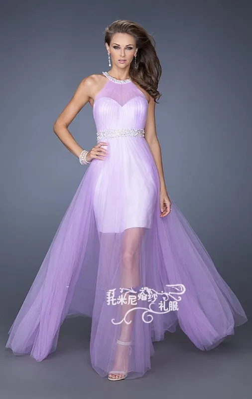 Vestidos Тюлевое ТРАПЕЦИЕВИДНОЕ сексуальное длинное платье с открытой спиной для выпускного вечера стиль Длина до пола вечерние платья для подружек невесты с кристаллами на заказ