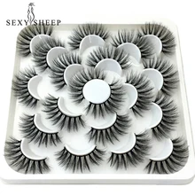SEXYSHEEP 10 пар 25 мм 3D норковые ресницы натуральные длинные накладные ресницы Объемные Накладные ресницы макияж удлинение ресницы «maquiagem»