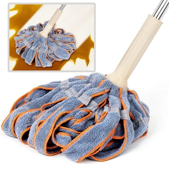 

Self-Screwing Spiral Water Rotating Mop Telescopic Rod Microfiber Twist Mops Hand Release Washing Mop Household Hand-Free