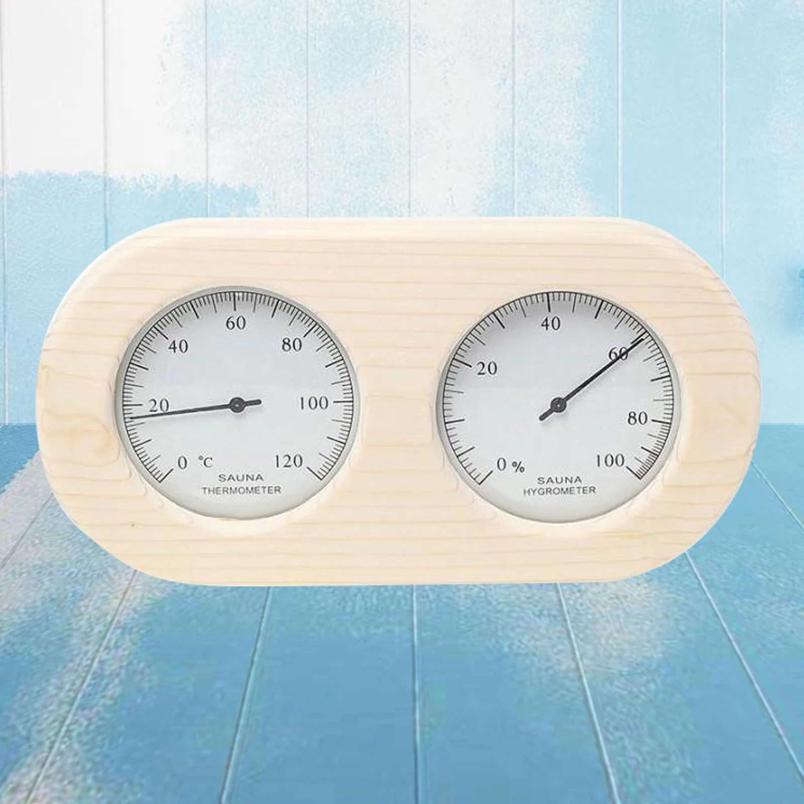 Ulapithi Thermomètre de Sauna hygromètre en Bois 2 en 1 Accessoires de Sauna pour mesurer l'humidité de la température ambiante du Sauna 