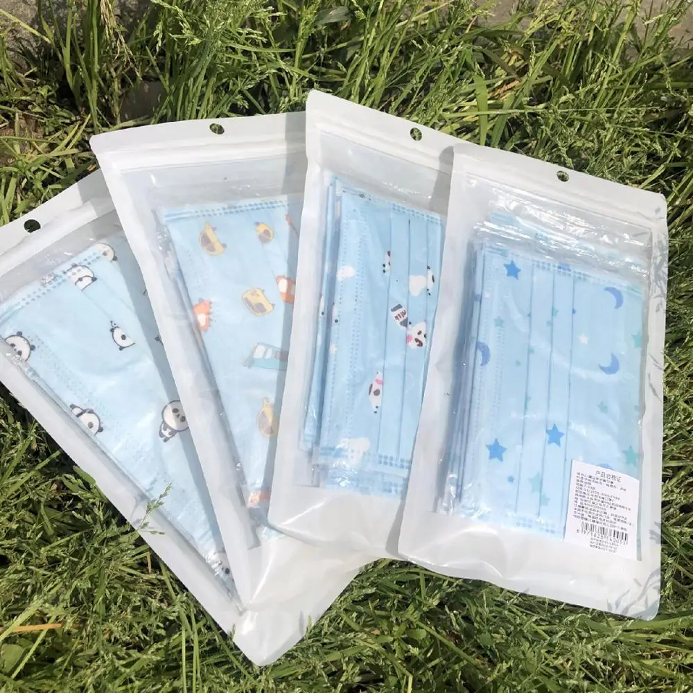 

5pcs Ready Stock Kids Disposable 3-Layer Mouth Masks Colorful Graphic Thicker Anti Dust Breathable Earloop Face Mask