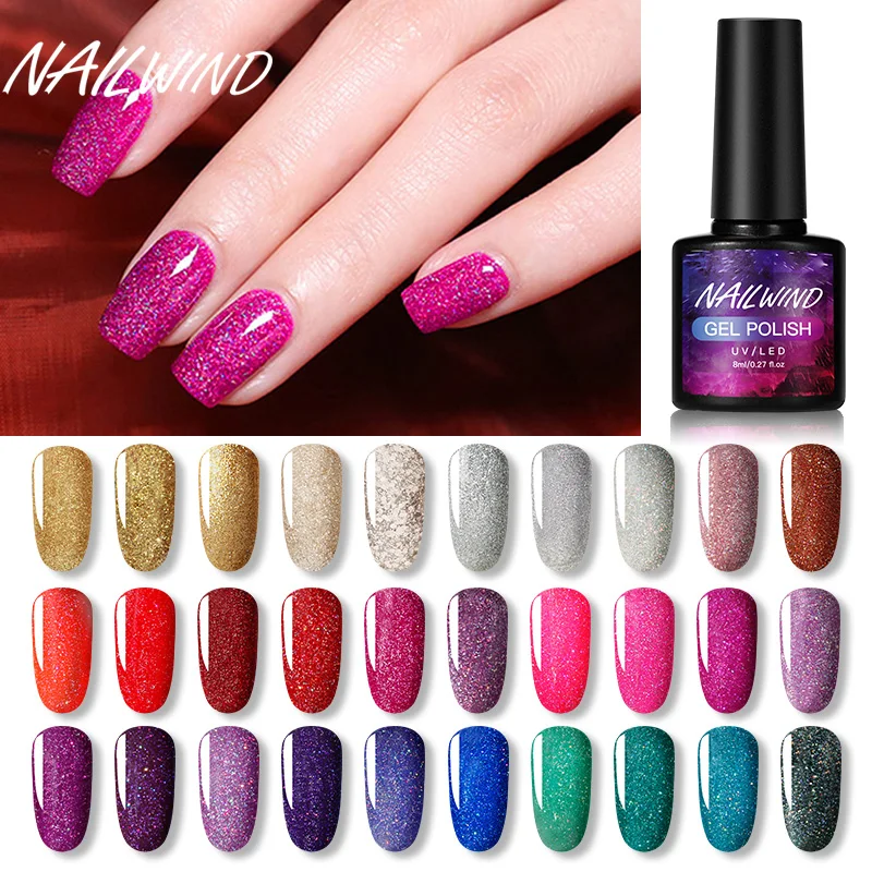Гель nailwind лак для ногтей неоновый маникюрный набор для гибридного лака поли расширение база верхнее покрытие УФ Перманентный гель лак для ногтей