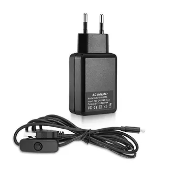 

Raspberry Pi 2/3b 3b+ 5v 3a Eu European Power Adapter Charger With Key Switch Data Cable