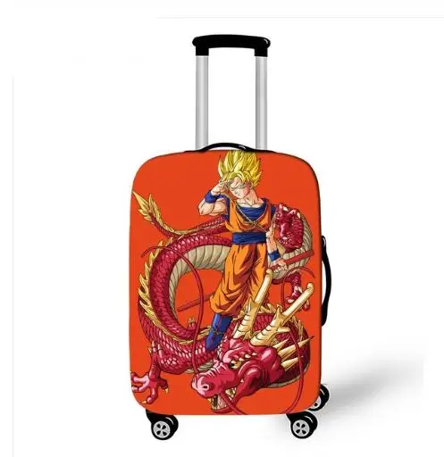 Аниме Dragon Ball багажный Защитный чехол Аксессуары для путешествий Saiyan Goku Vegeta эластичный чехол для чемодана с защитой от пыли для 18-32 дюймов - Цвет: picture color