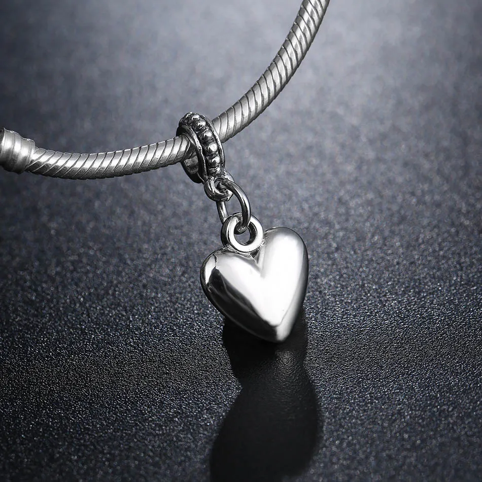 Посеребренные бусины любовь сердце подвеска шарм Fit Pandora браслет для женщин DIY ювелирных изделий