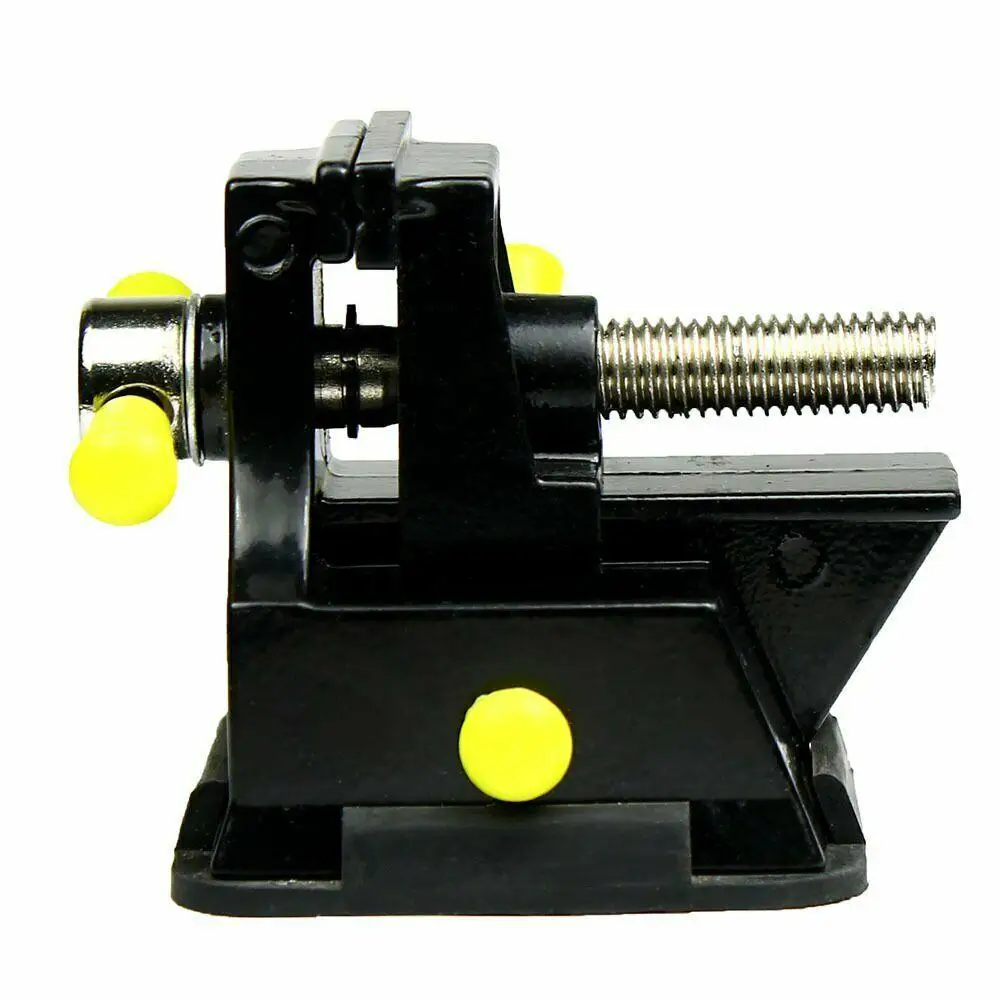 Miniature Tabletop Vise with Suction Cup Vice for Electronics Modeling Jewelry Hand Tool(Black