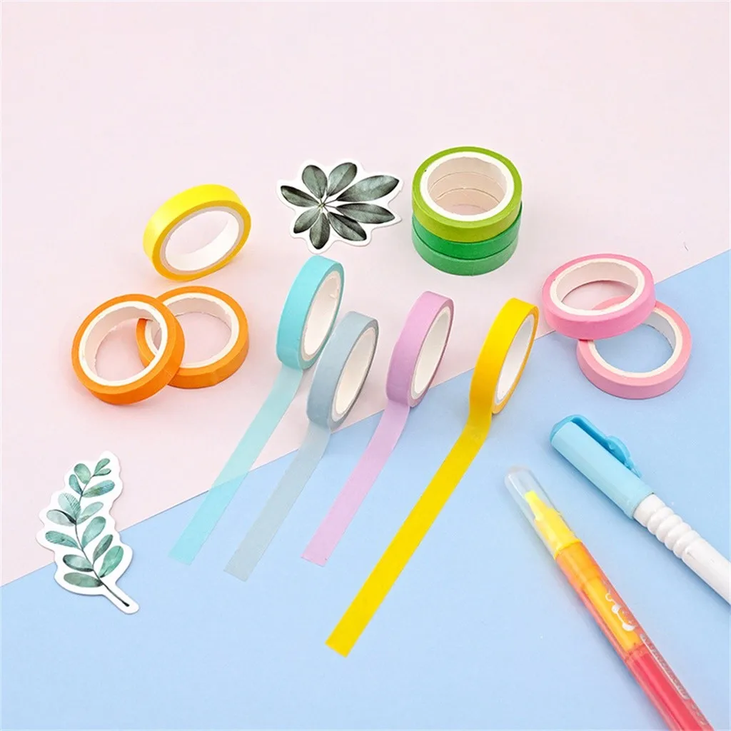 40 Rolls Washi Tape Set Rainbow Sticker Decorative Masking Tape for DIY Crafts candy-colored rainbow tape Multicolor colors