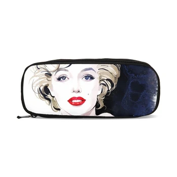 

Girls Pencil Case fashion Marilyn Monroe School Purse Teenager Student Pen Pouch Cartoon kids Wallets Large Stationery Box New