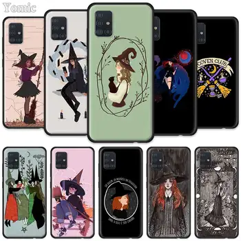 

Girly Pastel Witch Goth Case for Samsung Galaxy A51 A71 A21 A81 A91 A01 S20 Ultra 5G S10 Plus Black Silicone Soft Phone Cover