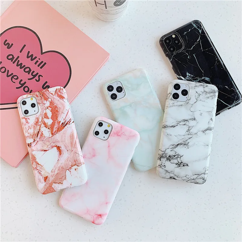 Marble Fundas on For iPhone SE 2020 Case Silicon Back Cover For iPhone 7 8 6 6S Plus 11 Pro 12 mini XS XR X Soft TPU Phone Capa