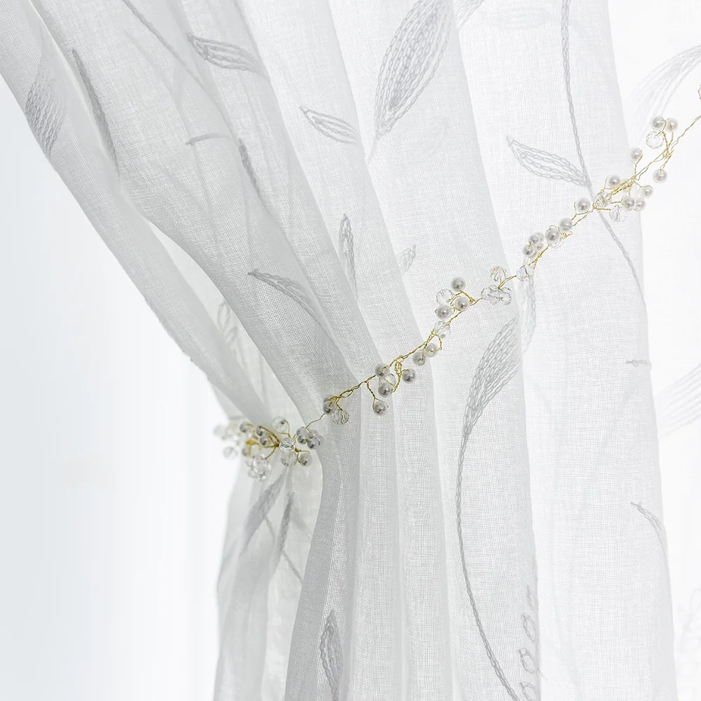 Description Picture 3 of itemNAPEARL Floral Texture Tulle Translucent Floor-to-ceiling Curtains For Living Room Bedroom Balcony Window Treatments Custom