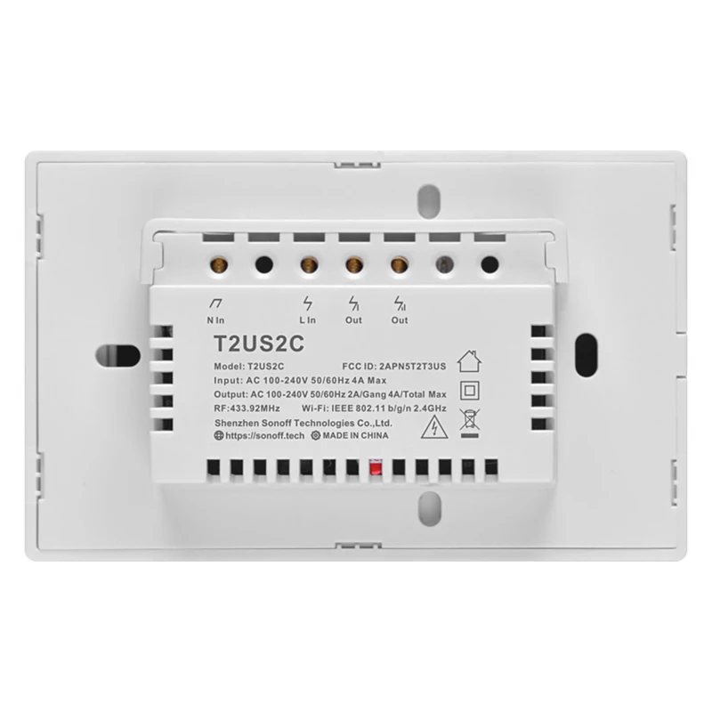 Интеллектуальный выключатель света SONOFF T2US TX Smart Wifi сенсорный настенный выключатель света с границы умный дом 1/2/3 433 RF/Голосовое управление/приложение Управление работает с Amazon Alexa