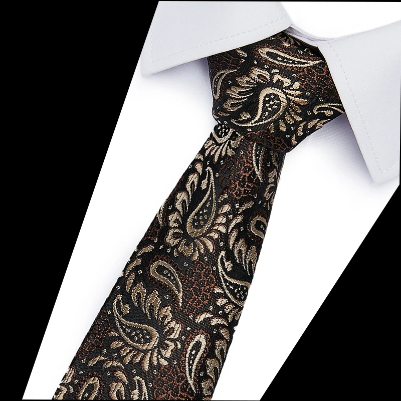 

New Mens 100% Silk Skinny Tie 6cm Slim Fashion Classic Neck Tie Striped Leisure Necktie Business Wedding Neckwear Gift Ties