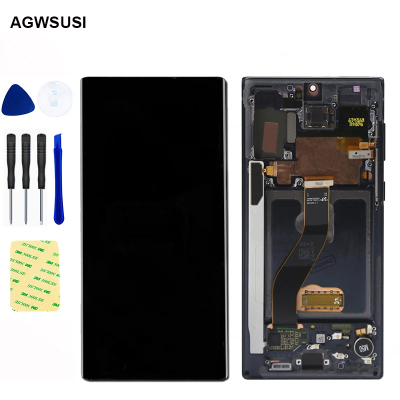 

AMOLED For Samsung Galaxy Note 10 plus Lcd with Frame Display Touch Screen Digitizer Assembly Note10plus/Note 10+ /Note 10 pro