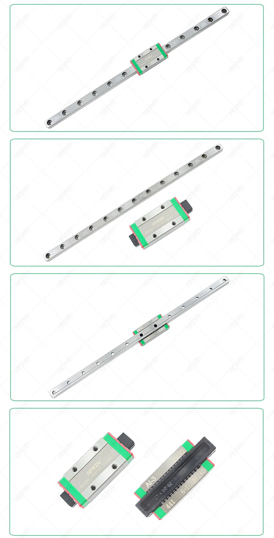 Free Shipping HIWIN MGN9 Stainless Steel 9mm Linear Rail 250mm 300mm 350mm 400mm with MGN9H Slide Block Carriage for 3D Printer (6)
