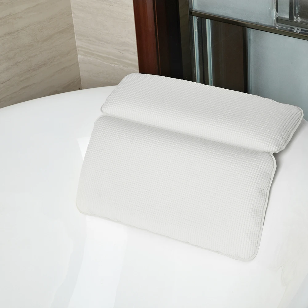 Нескользящая подушка для спа-ванны, Мощные присоски, очень мягкие, 2 панели, дизайн для шеи, подходит для любого размера