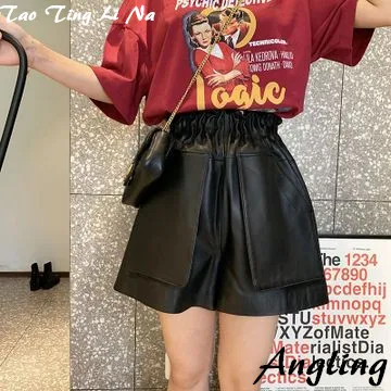 Tao Ting Li Na New Fashion Real Genuine Sheep Leather Shorts G44