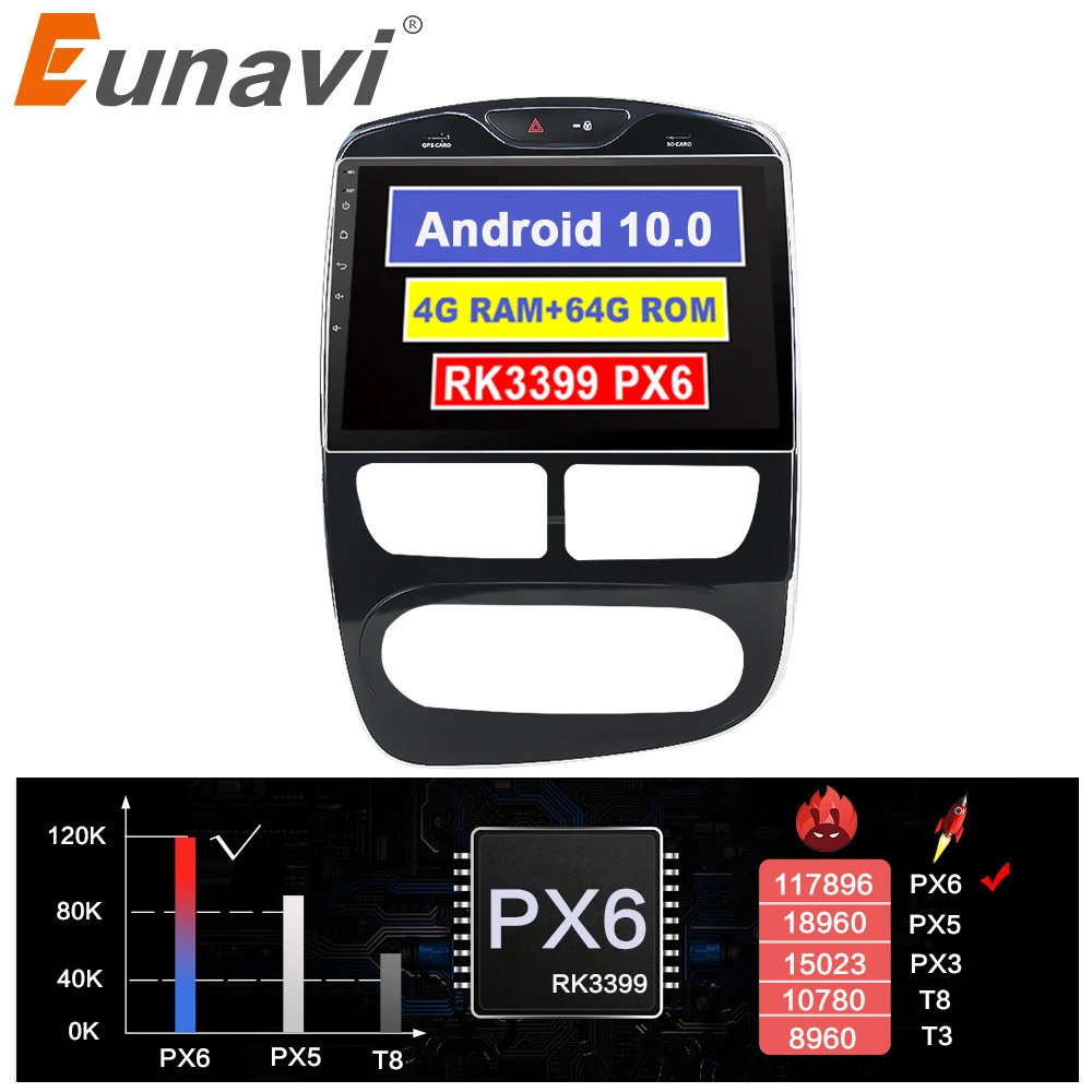 Автомагнитола Eunavi на Android для Renault Clio 2013 2015 автоматический мультимедийный