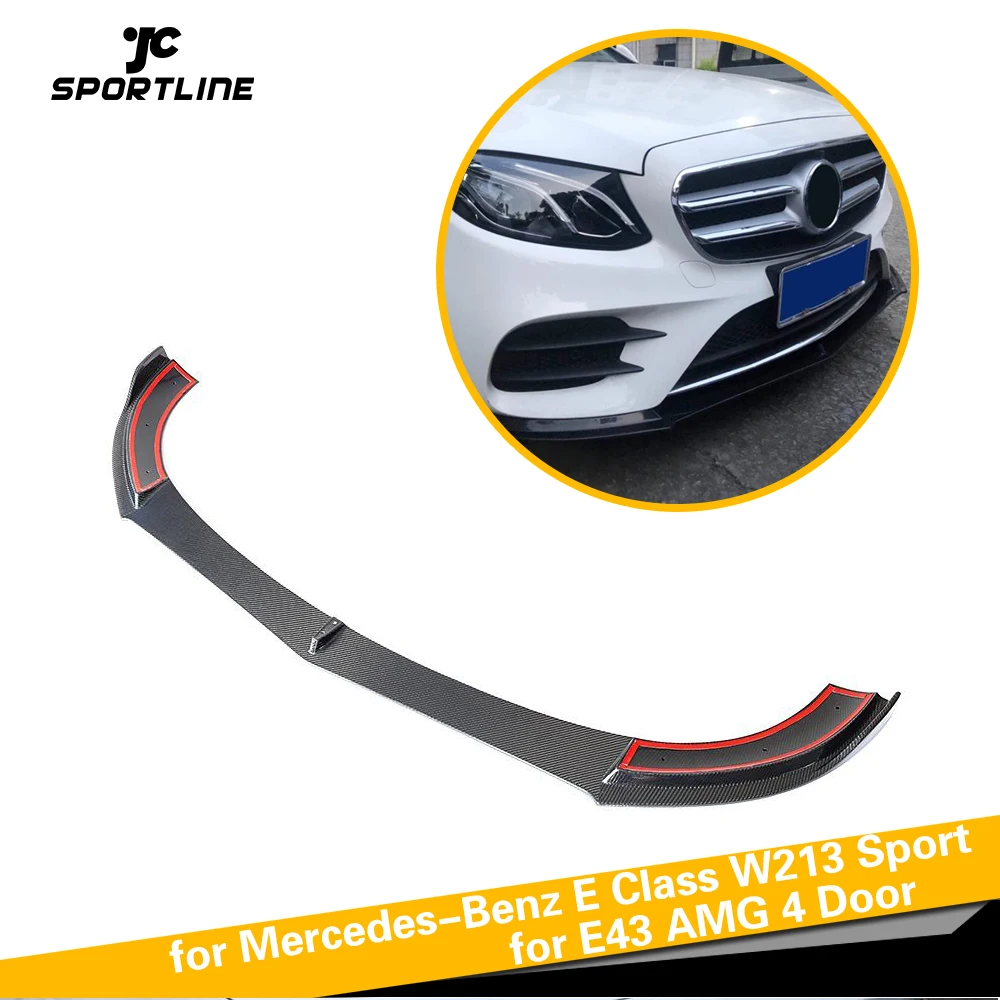 Углеродное волокно передний бампер спойлер сплиттеры для Mercedes-Benz E класс W213 4 двери E200 E300 E400 Спорт E43 AMG