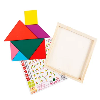 

Kid Baby Wooden IQ Game Jigsaw Intelligent Tangram Brain Teaser Puzzle Toy