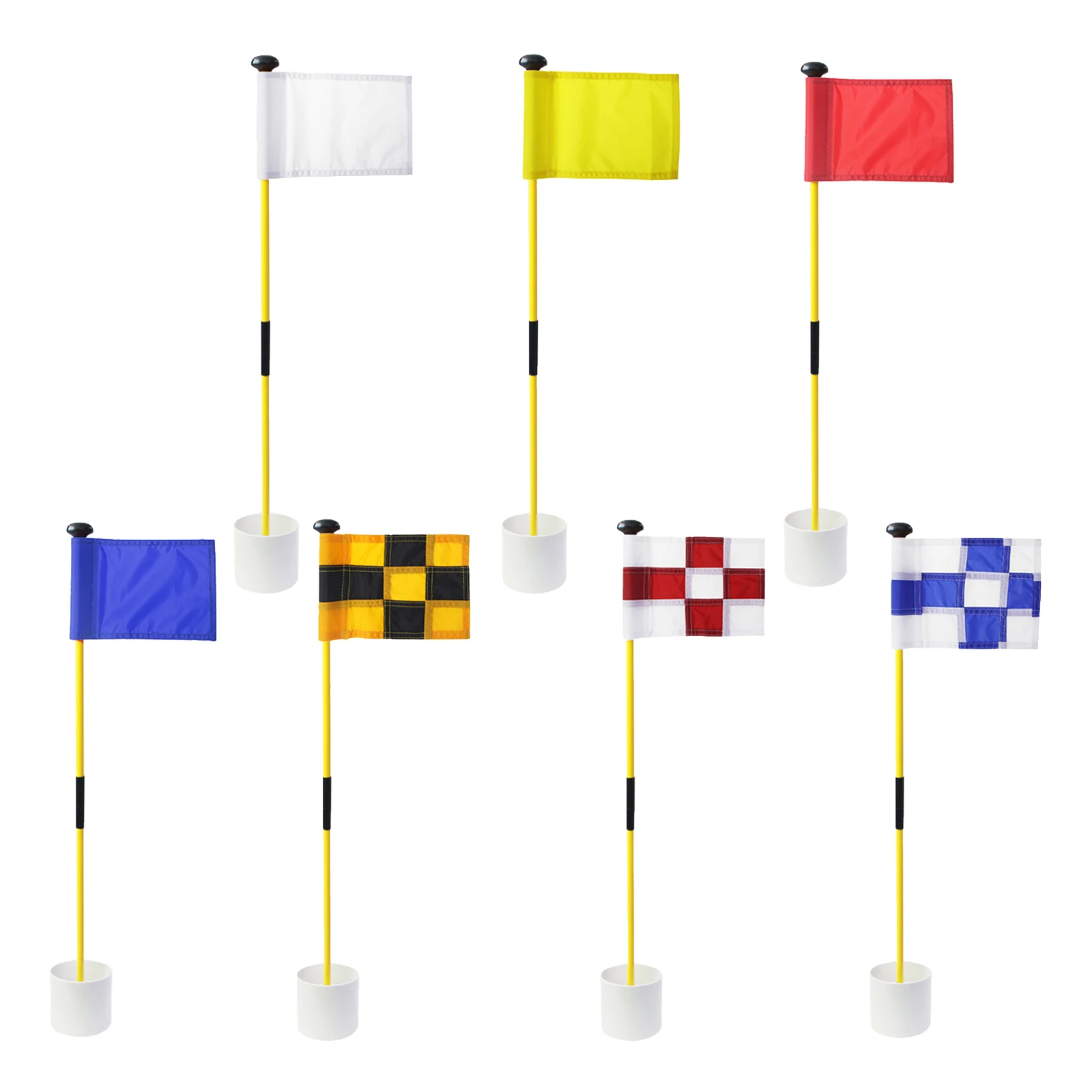 Golf Hole Pole Cup Flag Stick for Garden Backyard Practice Training Detachable Portable Putting Green Flagstick 1 Set Accs | Спорт и