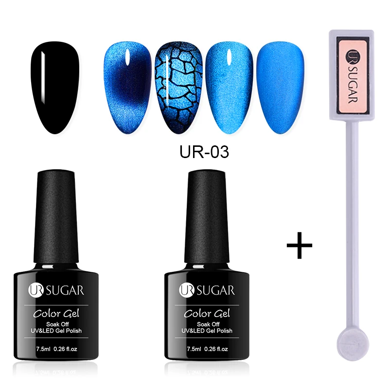 Ur Sugar 7D глаз хамелеона кота гель для ногтей Магнитный впитывающий УФ светодиодный Гель-лак для ногтей Полупостоянный Маникюр гель лак - Цвет: 3pcs set3