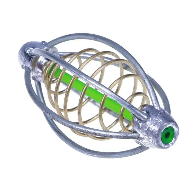 

2Pcs Fishing Bait Cage Lead Sinker Swivel Spring+Lead Thrower Carp Fishing Feeder Tackle Tool Accessories M