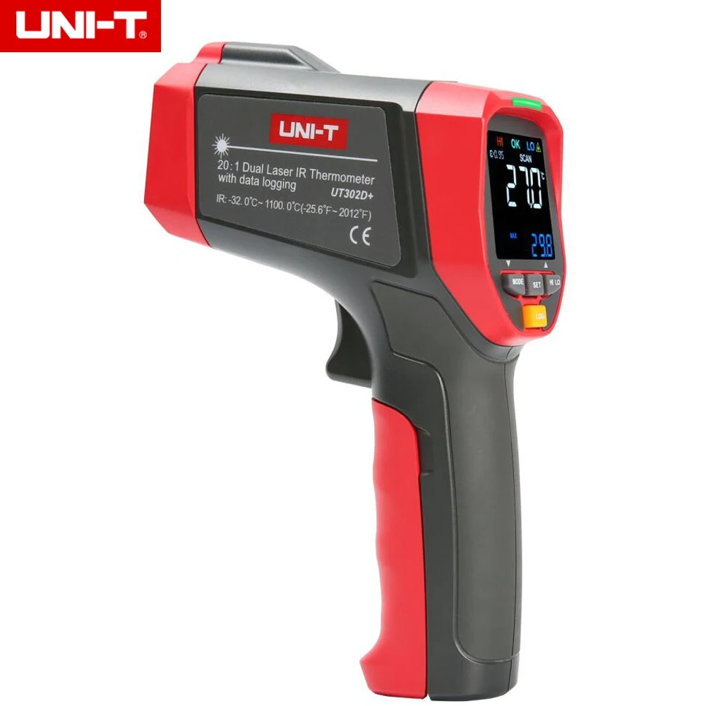 

UNI-T UT302D+ 20:1 Infrared Thermometer Laser Temperature Gun Meter Range -32~1100 Degree