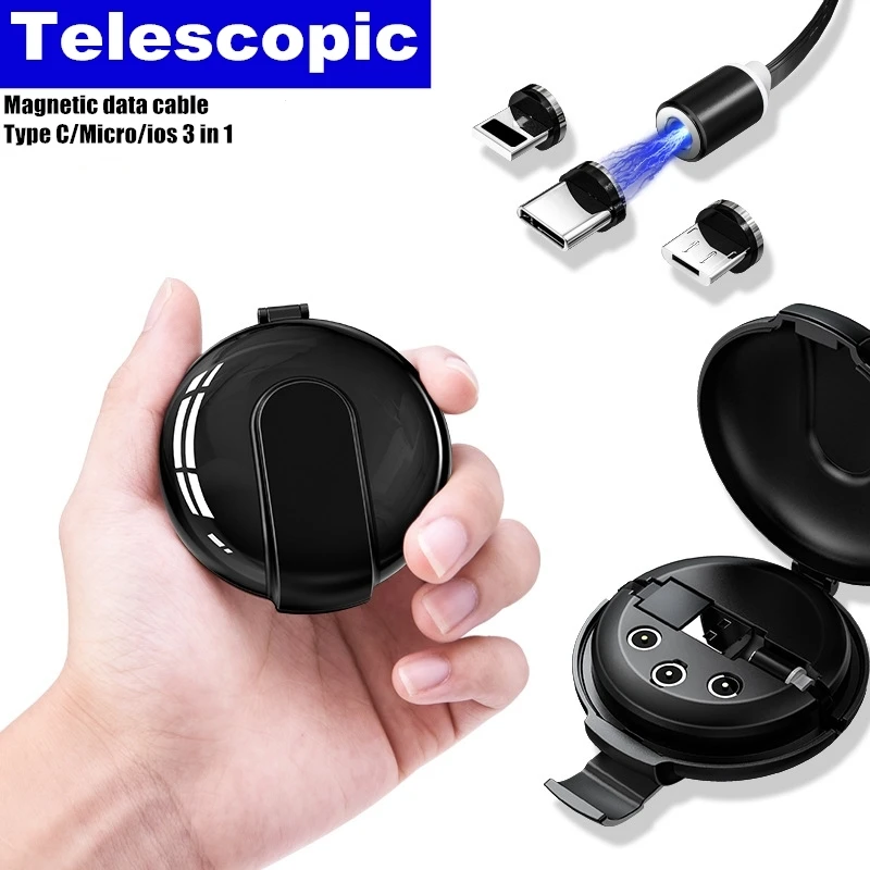 1 м 3 в Магнитный USB кабель для передачи данных светодиодный Micro usb Type C зарядный iPhone